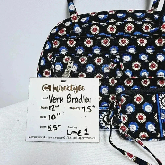 Vera Bradley retired owl print satchel 2 pc set wallet & bag - Picture 12 of 13